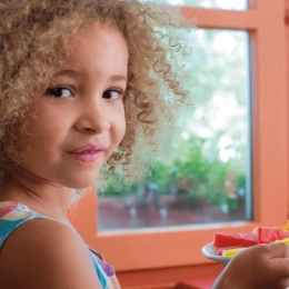 Famille en vacances en pension complète