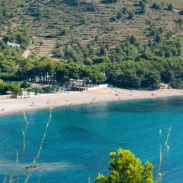 Vue aérienne plage du Cala Montjoi